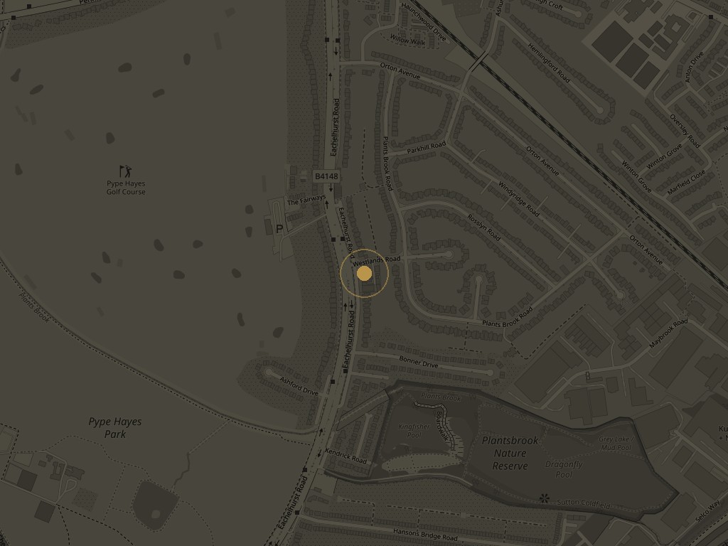 Map showing 24/7 Barbers at 253 Eachelhurst Road, Sutton Coldfield B76 1DT